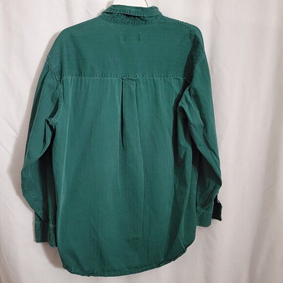 CHAPS Ralph Lauren Large Men's Shirt Cotton Button Down Green Pocket Logo EUC - Picture 2 of 6